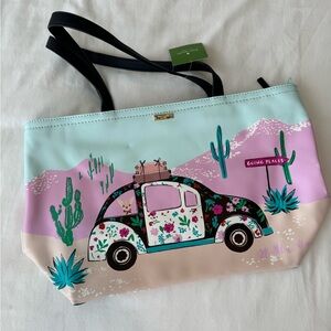 NWT Kate Spade New York Scenic Large Tote with Chihuahua and Beetle Car print
